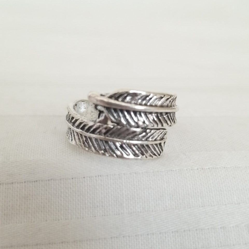 Silver Wrap Feather Ring